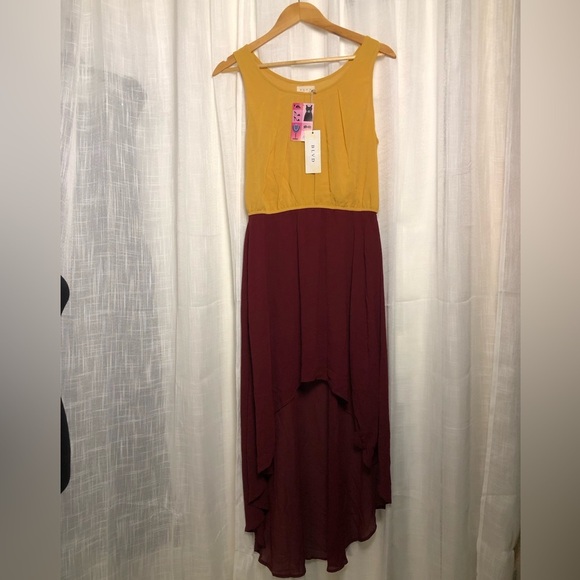 BLVD Mustard Asymmetrical Dress size Large NWT - Picture 4 of 15